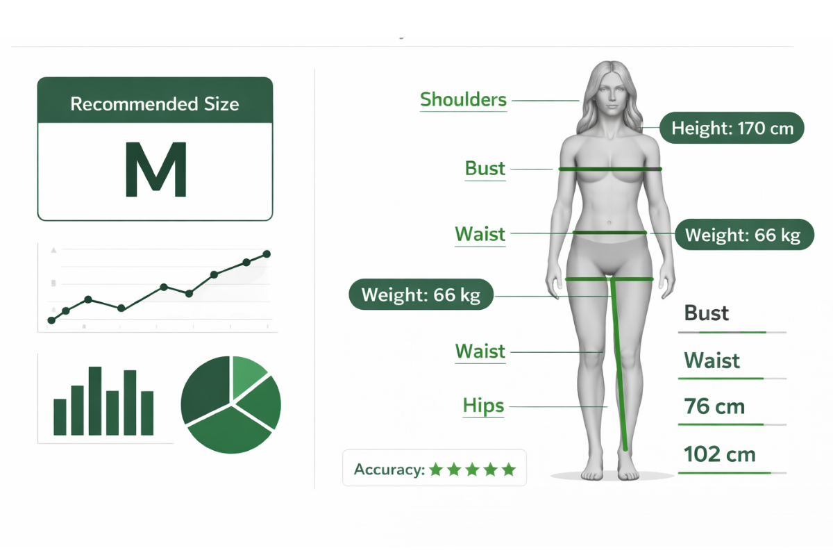 AI matching engine combining body and product data
